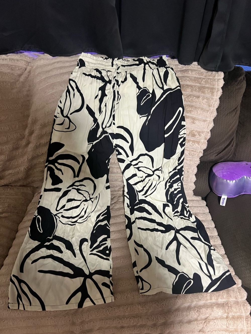 Lexbreezy Wide-Leg Anthurium Palazzo Pants 2XL
